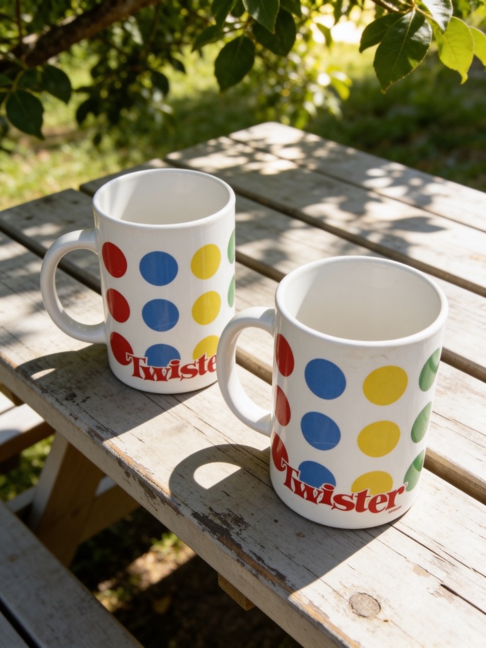New Twister Game Ceramic Coffee‎ Mugs Porcelain Cups Set of 2